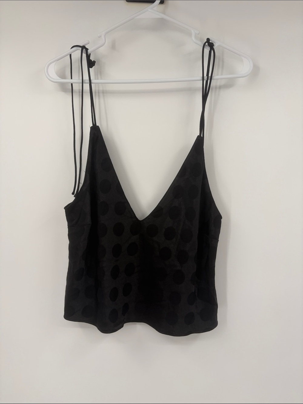 Victorias Secret Black Polka Dot Crop Top Size Large